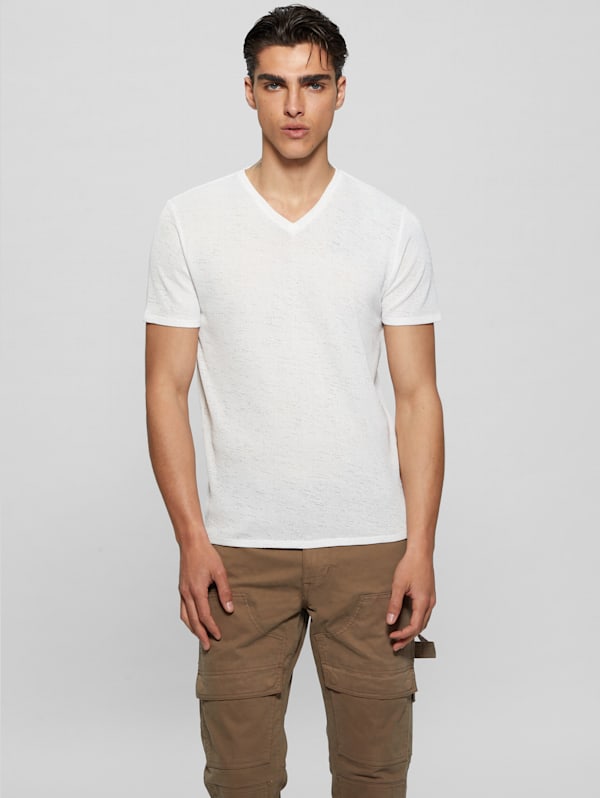 Gauze V Neck Tee GUESS