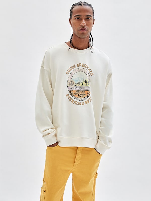 Guess white sweatshirt sales