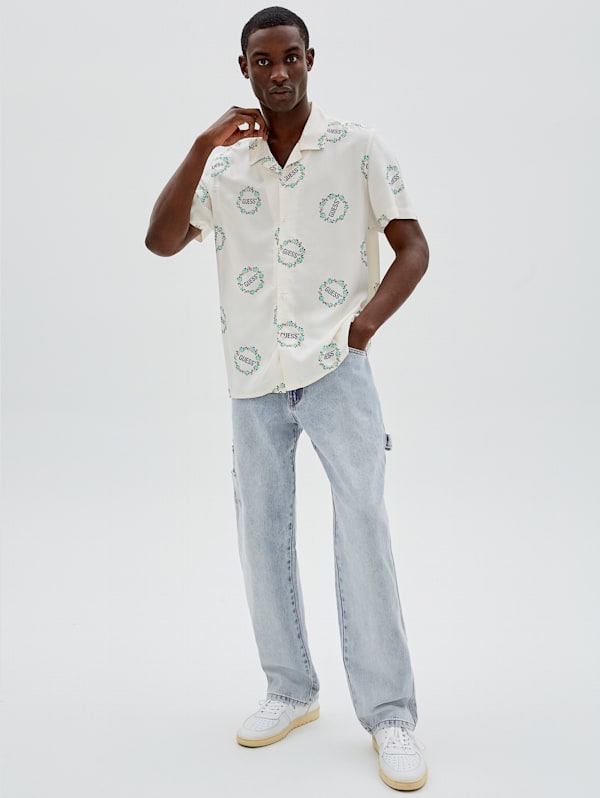 Guess button sales down shirt