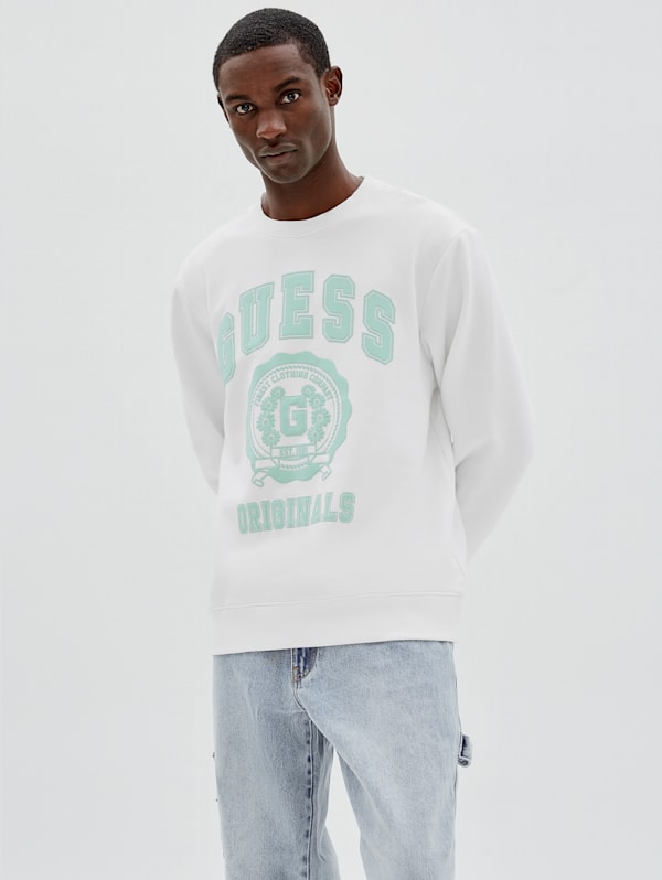 Guess icon crew sweatshirt sales