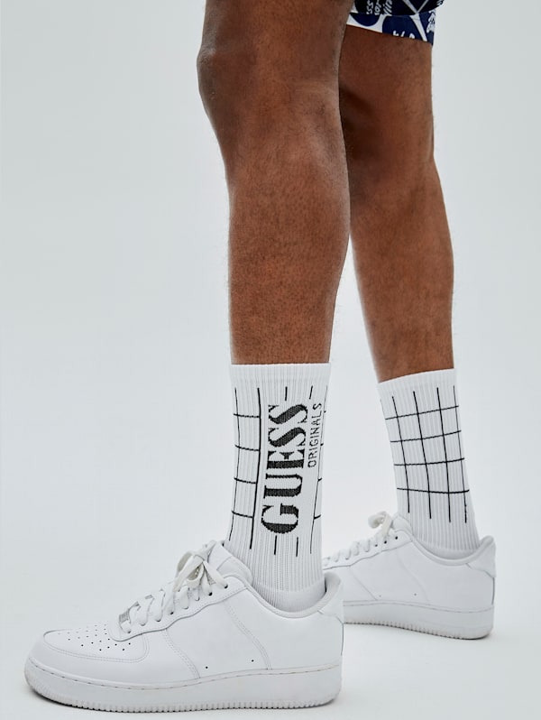 GUESS Originals Grid Crew Socks