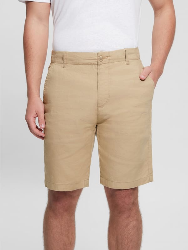 Eco Resort Linen Shorts GUESS Canada