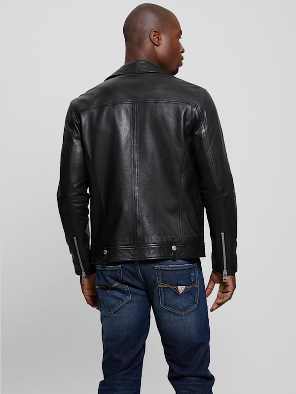 Guess men's leather coat top
