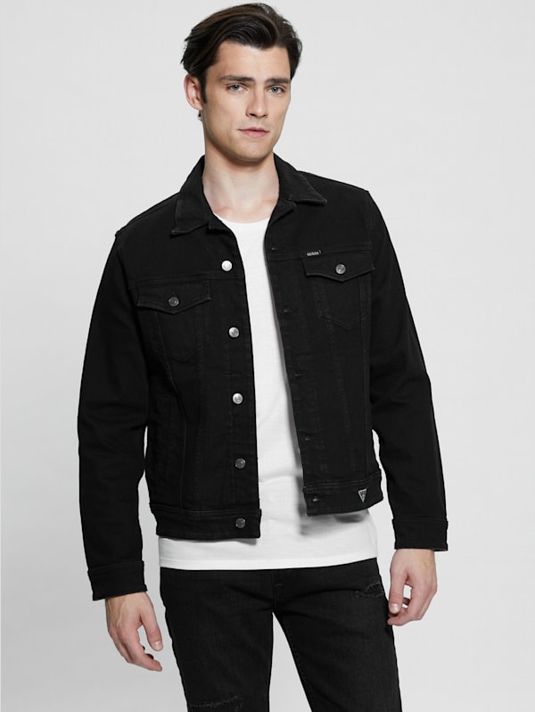 Guess mens denim jacket clearance