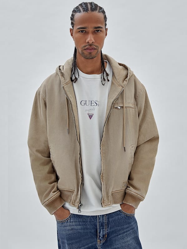 Guess jean jacket with hoodie on sale