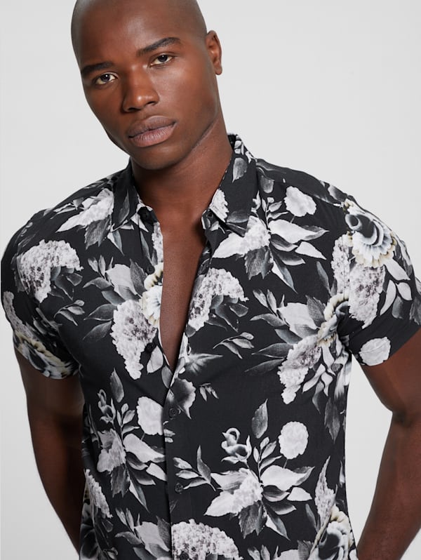 Guess mens floral top shirt
