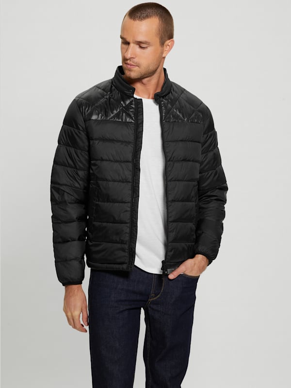 LIGHTWEIGHT PUFFER JACKET - Black