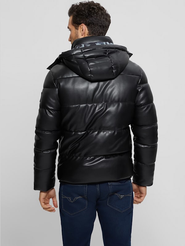 Faux-leather puffer jacket, Djab, Men's Winter Coats and Outerwear