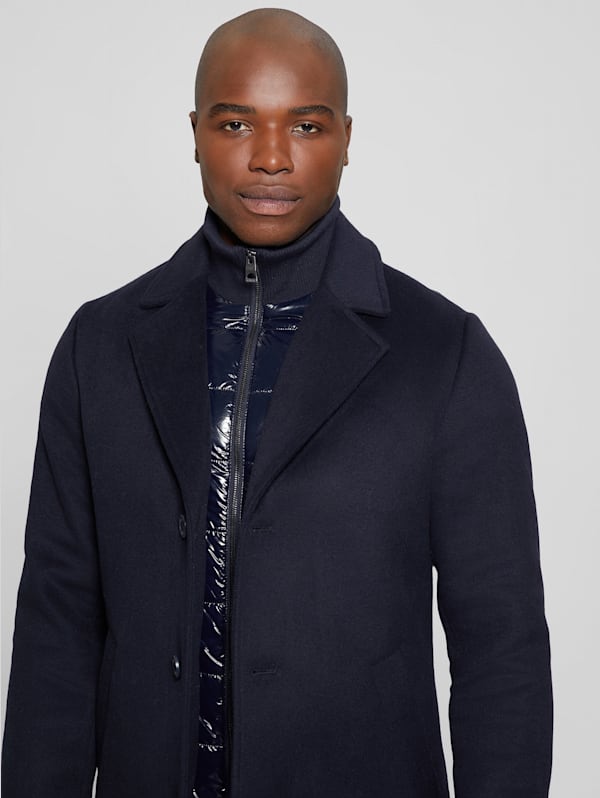 Guess wool sale coat mens