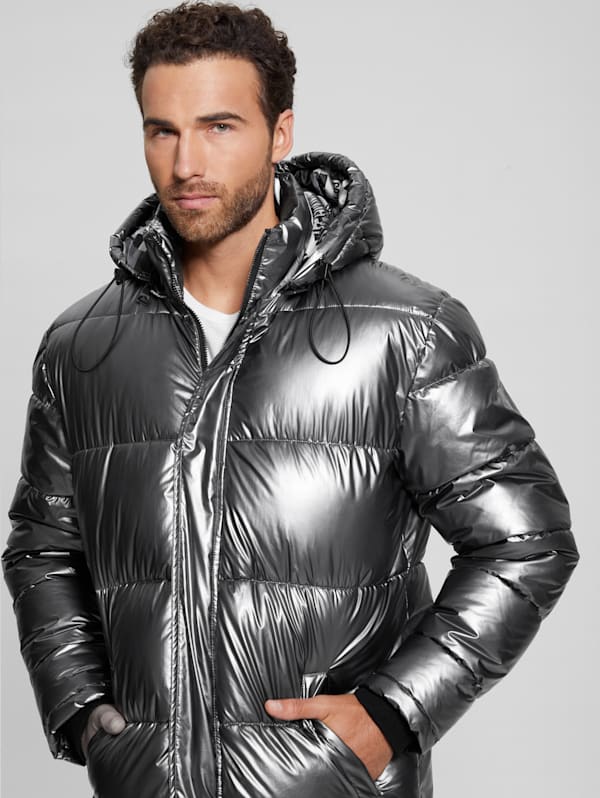 Guess shiny puffer jacket mens hotsell