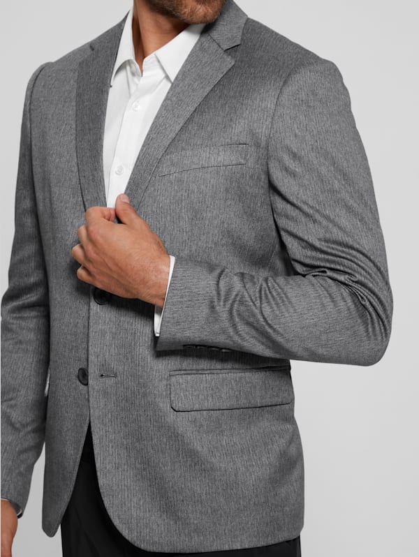 Grey herringbone store blazer