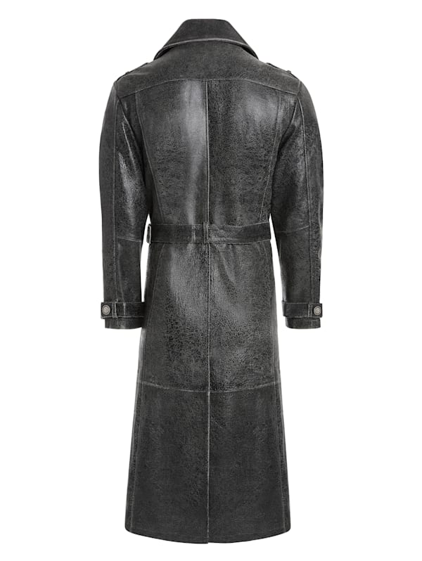 crackle leather trench GUESS