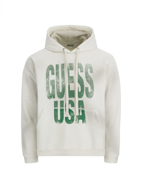 White guess hoodie deals