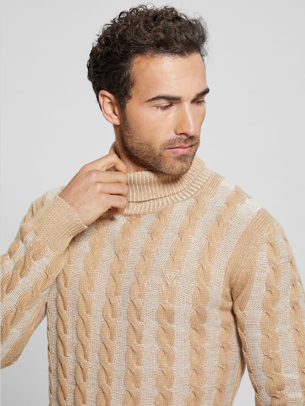 stenografi Isolere Dam Arkell Turtleneck Cable Sweater | GUESS