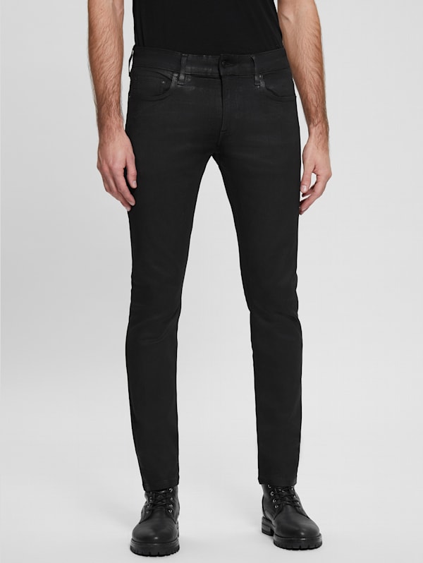 Men's Black Coated Jeans, Black Coated Jeans Mens