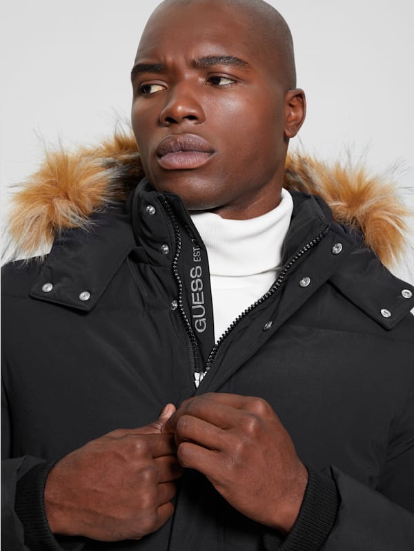 Black guess bubble jacket online