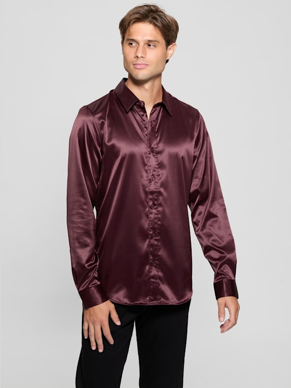 Guess burgundy deals shirt