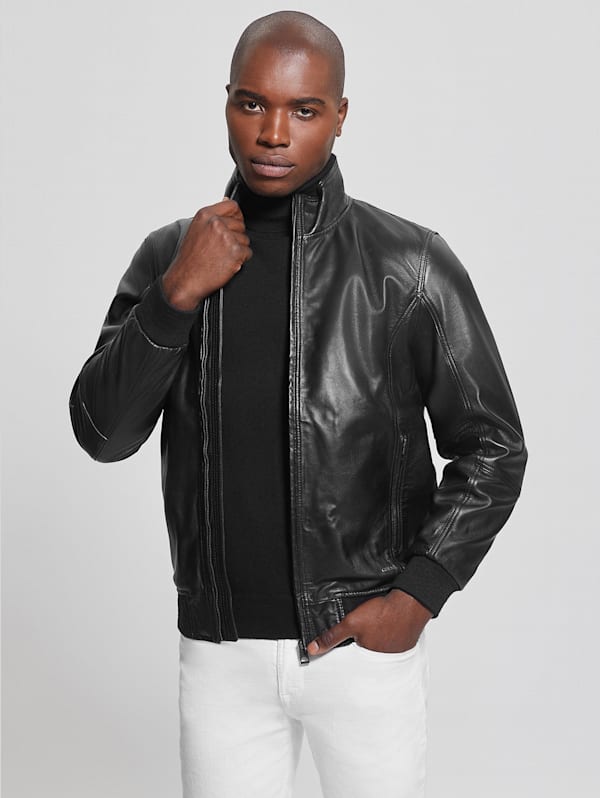 Black soft leather jacket outlet