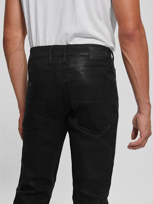 Black moto jeans mens online