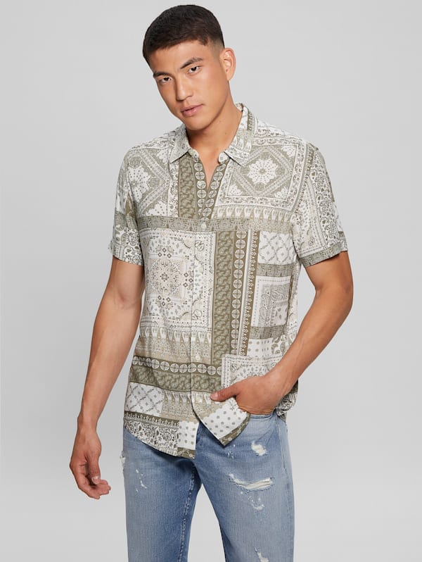 Eco Rayon Patchwork Shirt | GUESS