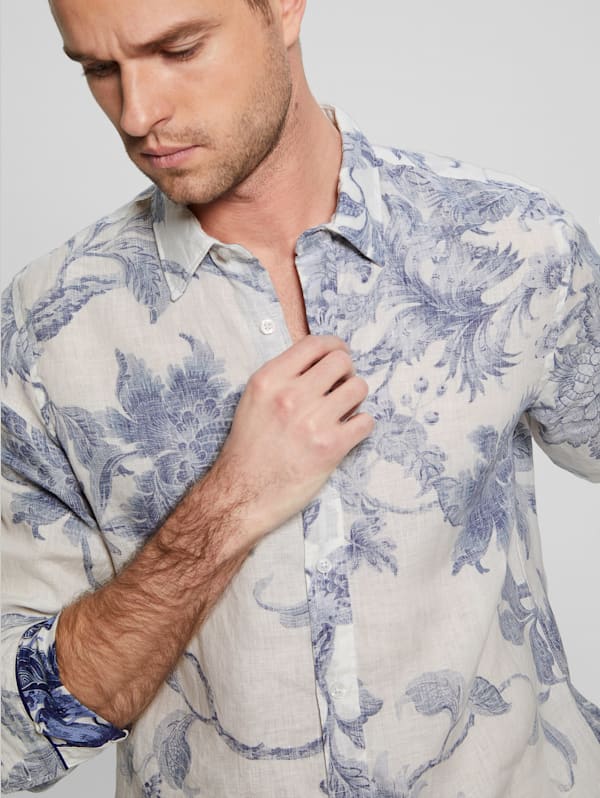 Eco Island Floral Linen Shirt | GUESS