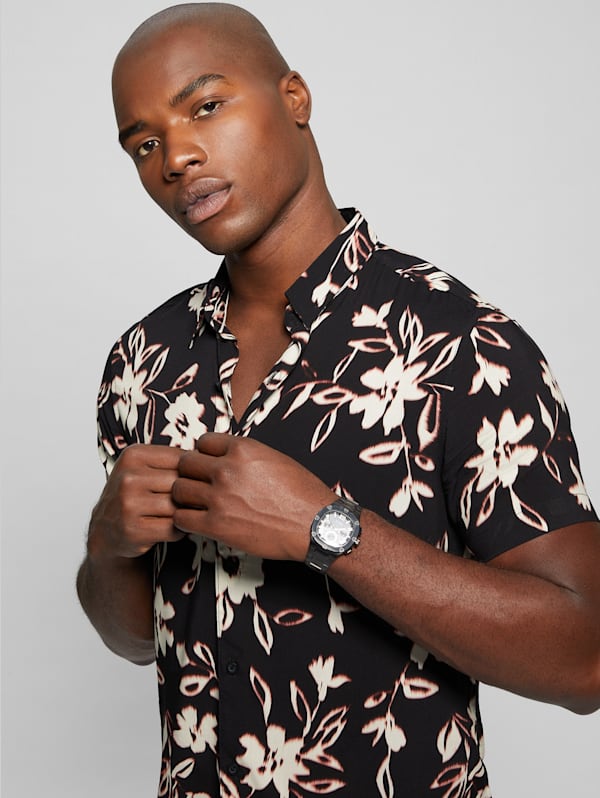 Eco Ikat Floral Short-Sleeve Shirt | GUESS