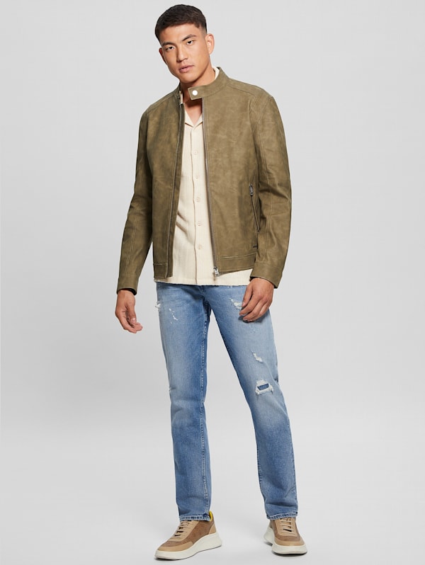 Biker jacket clearance guess