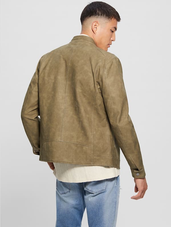Faux Leather Biker Jacket GUESS Canada