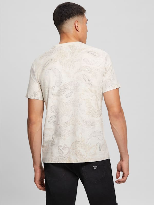 Eco Linen-Blend Paisley Tee | GUESS