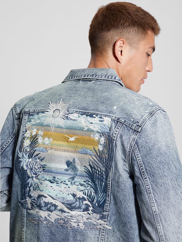 Eco Dillon Embroidered Denim Jacket | GUESS