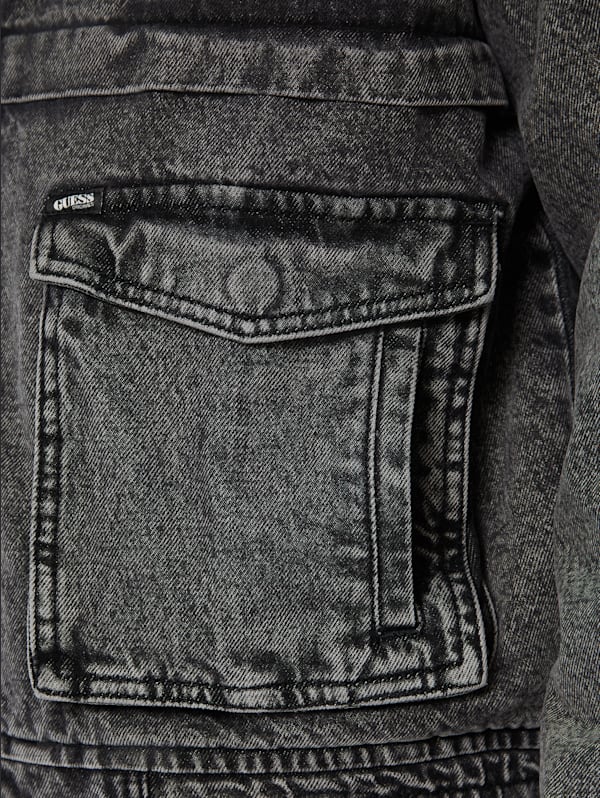 Black acid wash denim jacket mens shop