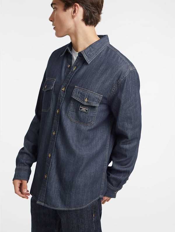 Blue guess shirt top