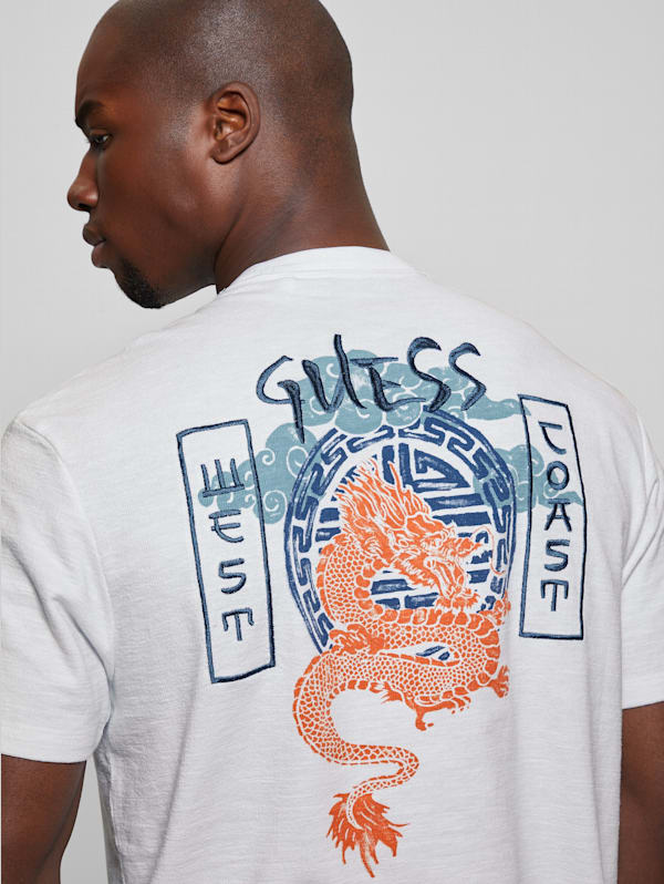 Eco Japanese Dragon Crewneck Tee | GUESS Eco Japanese Dragon Crewneck Tee | GUESS