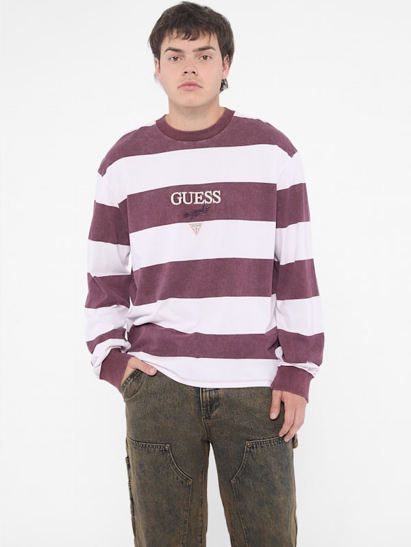 Long sleeve striped guess shirt new arrivals