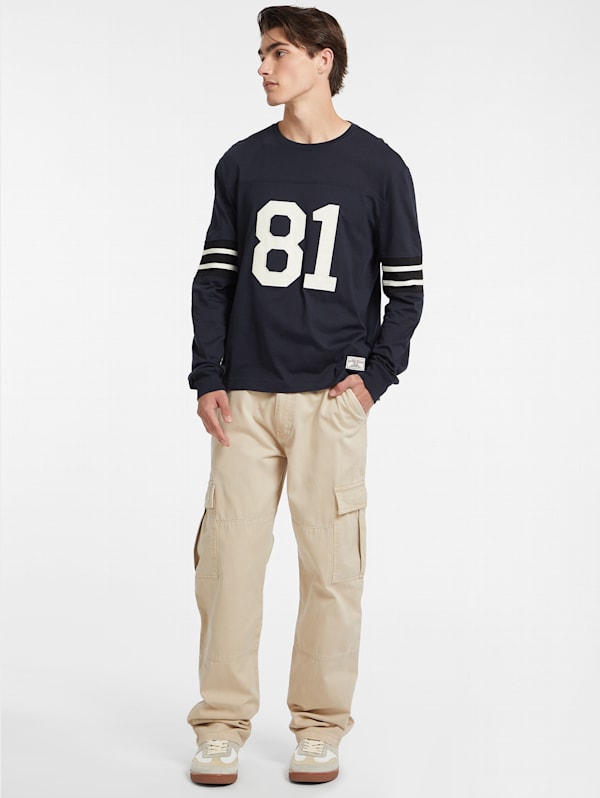Guess st james striped tee long sleeve clearance