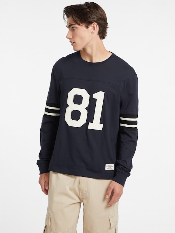Number 81 Striped Long Sleeve Tee GUESS Canada