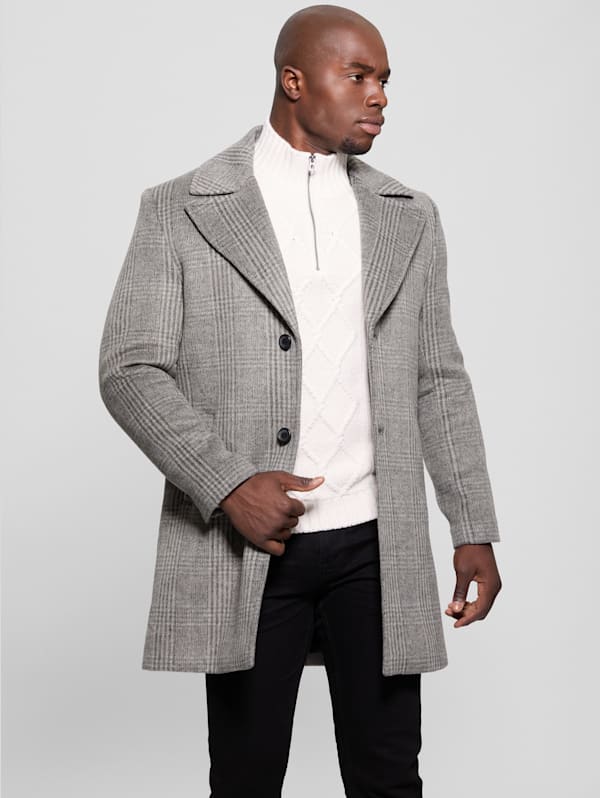 Guess plaid coat discount
