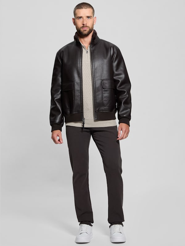 Ryder Bonded Faux Leather Jacket GUESS Canada