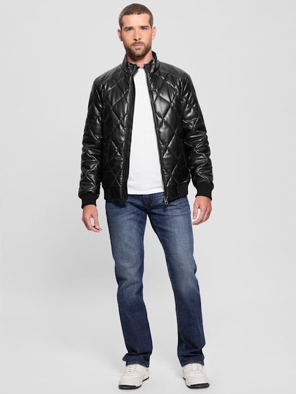 Guess Between Season Jacket male Black plain colored size S