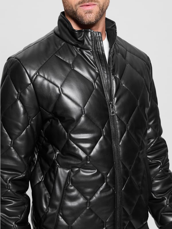 Guess faux leather jacket clearance