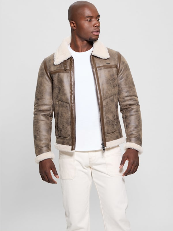 Guess shearling jacket deals