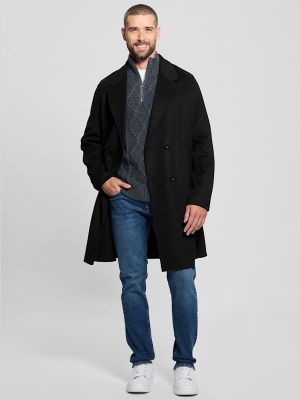 Guess wool coat mens shop