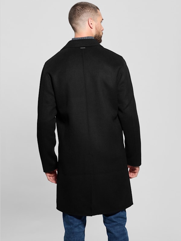 Wool Blend Double Breasted Coat GUESS Canada