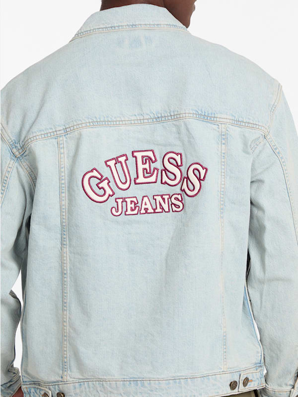 Oversized Logo Denim Trucker Jacket GUESS Canada