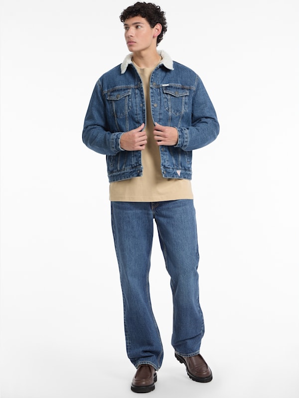 Sherpa Collar Denim Trucker Jacket | GUESS