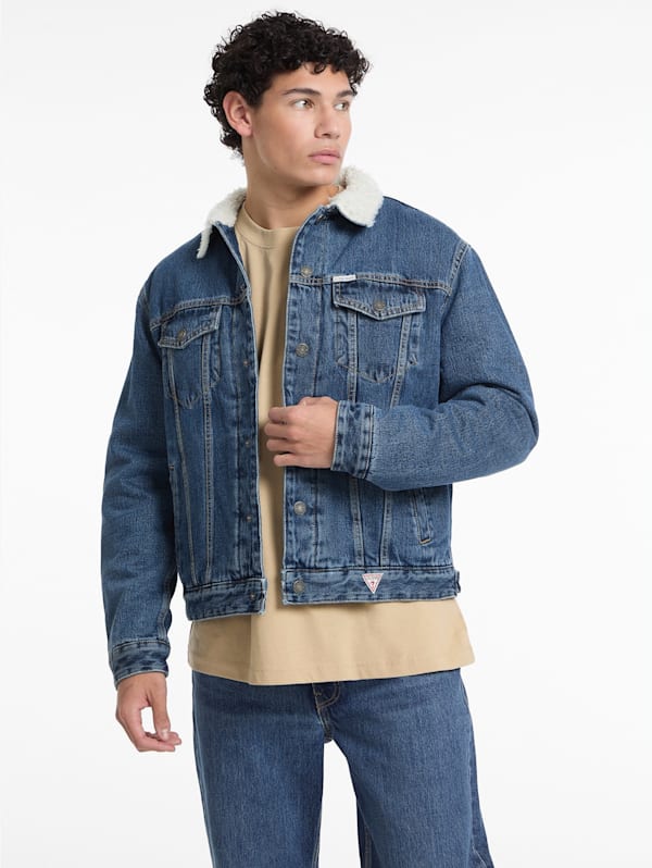 Sherpa Collar Denim Trucker Jacket | GUESS