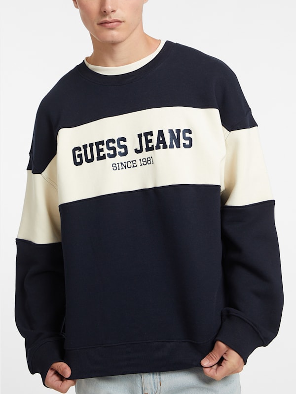 Horizontal Stripe Crewneck Sweatshirt GUESS