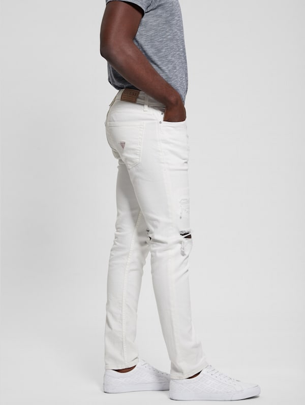 Guess white ripped jeans clearance