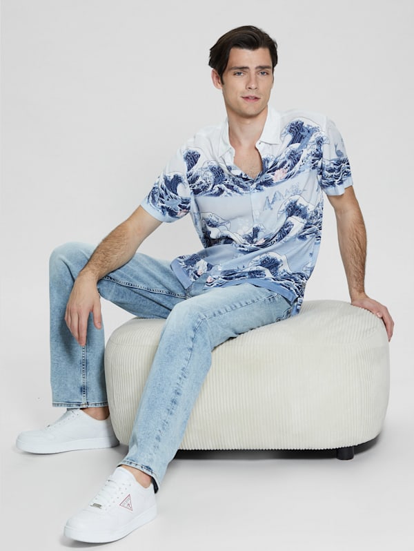 GUESS Eco Wave Shirt Blue S