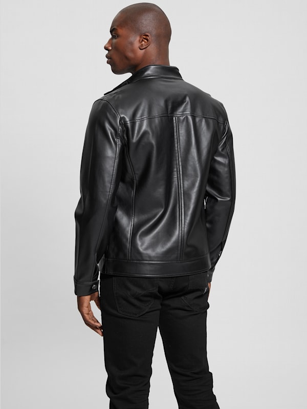 Faux Leather Biker Jacket GUESS Canada